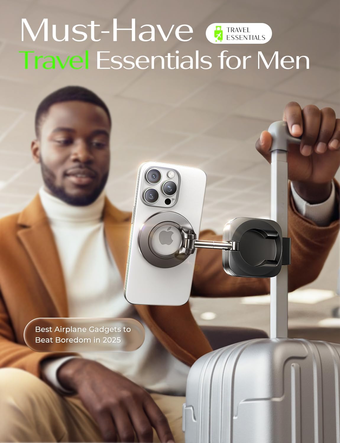 LISEN Airplane Travel Essentials for Women Men Phone Holder for Desk Cruise Vacation Essentials 2026 MagSafe Travel Size Accessories Flying Long Flight Airplane Gadgets Men Father Gifts - Image 5