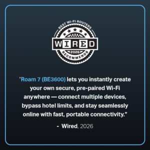 TP-Link Roam 7 BE3600 Wi-Fi 7 Portable Travel Router | Dual-Band, 2.5G Port, USB 3.0 | Multi-Modes in One | OpenVPN, WireGuard® | Public WiFi Sharing for Hotel/Cruise/RV/Plane | No 6 GHz | TL-WR3602BE