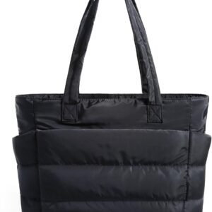 BAGSMART Tote Bag for Women, Lightweight Puffy Tote Bag with Compartments Shoulder Bag Handbag for Travel, Work, Gym | Lightweight