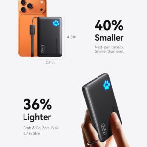 INIU 45W Fast Charging Portable Charger, 40% Smaller 10000mAh with Detachable Cable, Flight-Safe Travel Power Bank, USB C External Phone Battery Pack for iPhone 17 16 Pro iPad Samsung S26 Google etc