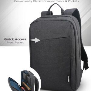 Lenovo Laptop Backpack B210, 15.6-Inch Laptop/Tablet, Durable, Water-Repellent, Lightweight, Clean Design, Sleek for Travel, Business Casual or College, GX40Q17225, Black