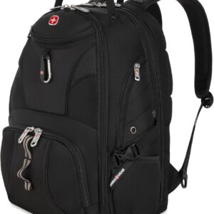 SWISSGEAR 1900 ScanSmart TSA Laptop Backpack Fits 17 Inch Laptop with RFID Protection and Tablet Pocket, Black, 19-Inch