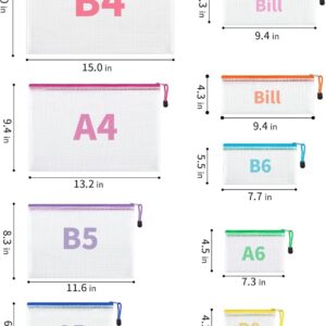 JARLINK 18 Pack 8 Sizes Mesh Pouch, 9 Colors, Waterproof Zipper Bags Document Multipurpose Travel Bags for Office, School, Board Game, Puzzles, Cosmetics, Travel Accessories, and Home Organization