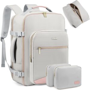 LOVEVOOK 40L Travel Backpack for Women Men,Waterproof Airline Approved Carry On Luggage Travel Essentials,TSA Carry On Backpack Personal Item Travel Bag Suitcase Weekender Traveling with Packing Cubes
