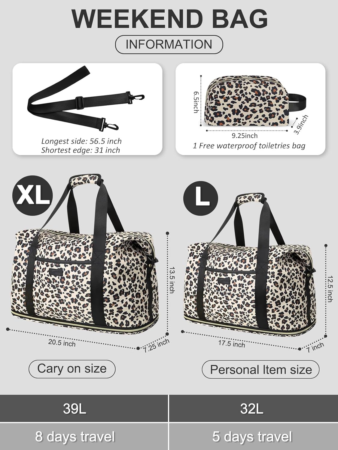 Expandable Travel Duffle Bags Weekender Overnight Bags for Women Men Hospital Bag for Women Labor Delivery with Toiletry Bag Waterproof - Image 2