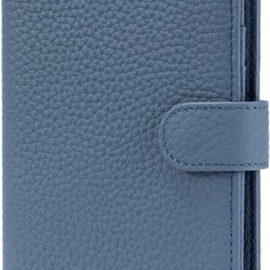 Karmiir RFID Slim Passport Holder for Man & Women, Compact Leather Passport Wallet with Card Holders SIM Slots, Zippered Coins Pocket and Cash Holder Travel Passport Cover Case, Dark Blue