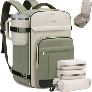 LOVEVOOK 40L Travel Backpack for Women & Men – 17.3 Inch Carry On Backpack & Personal Item Backpack for Airlines, Spacious and Durable Design, with 3 Packing Cubes