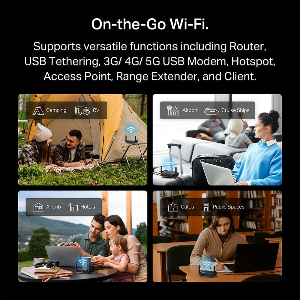 TP-Link Roam 7 BE3600 Wi-Fi 7 Portable Travel Router | Dual-Band, 2.5G Port, USB 3.0 | Multi-Modes in One | OpenVPN, WireGuard® | Public WiFi Sharing for Hotel/Cruise/RV/Plane | No 6 GHz | TL-WR3602BE - Image 5