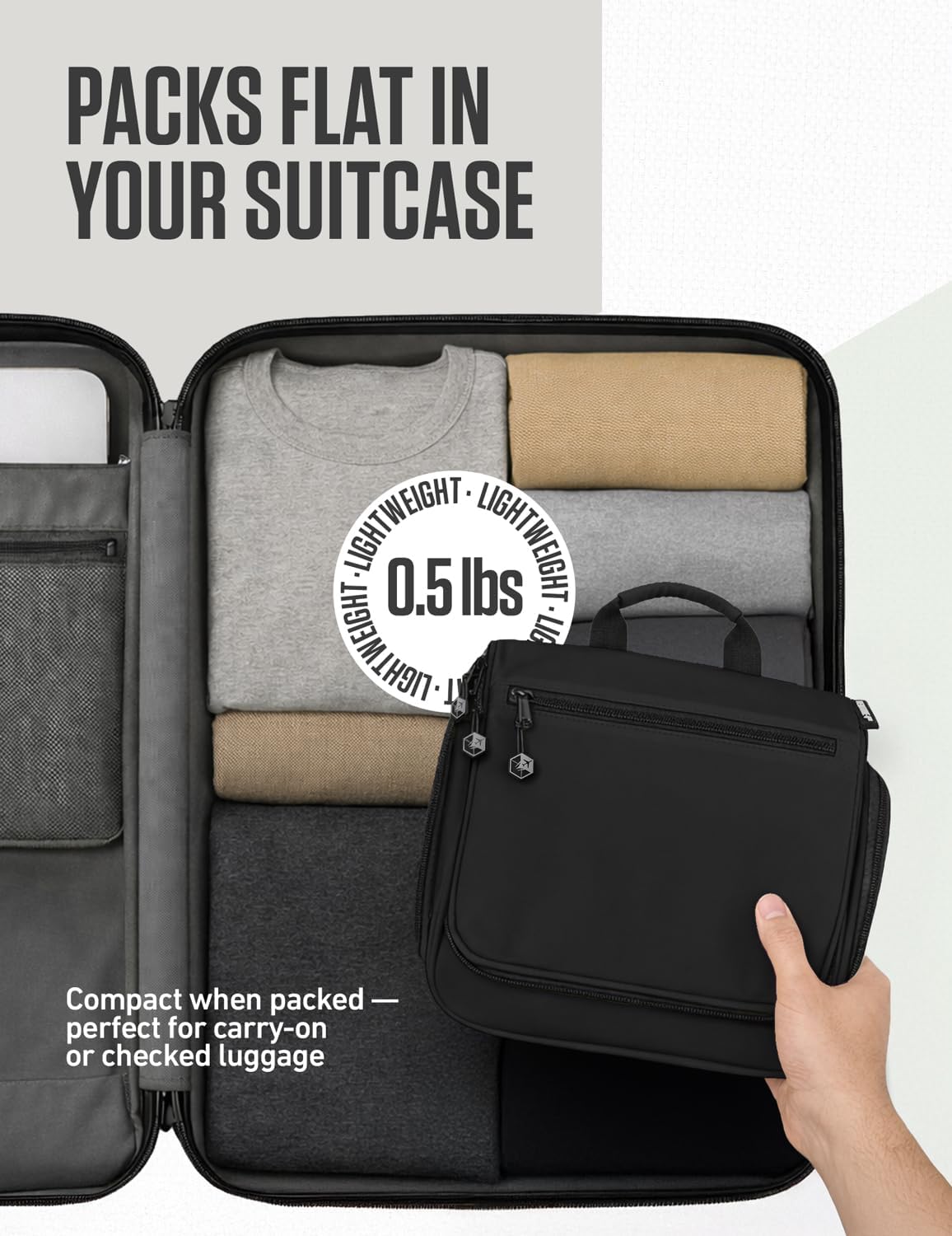 VENTURE 4TH Hanging Travel Toiletry Bag for Women & Men – Large Toiletry Organizer with 18 Compartments, Removable TSA Pouch, Travel Wash Bag for Toiletries, Makeup & Shaving Kit (Black) - Image 8