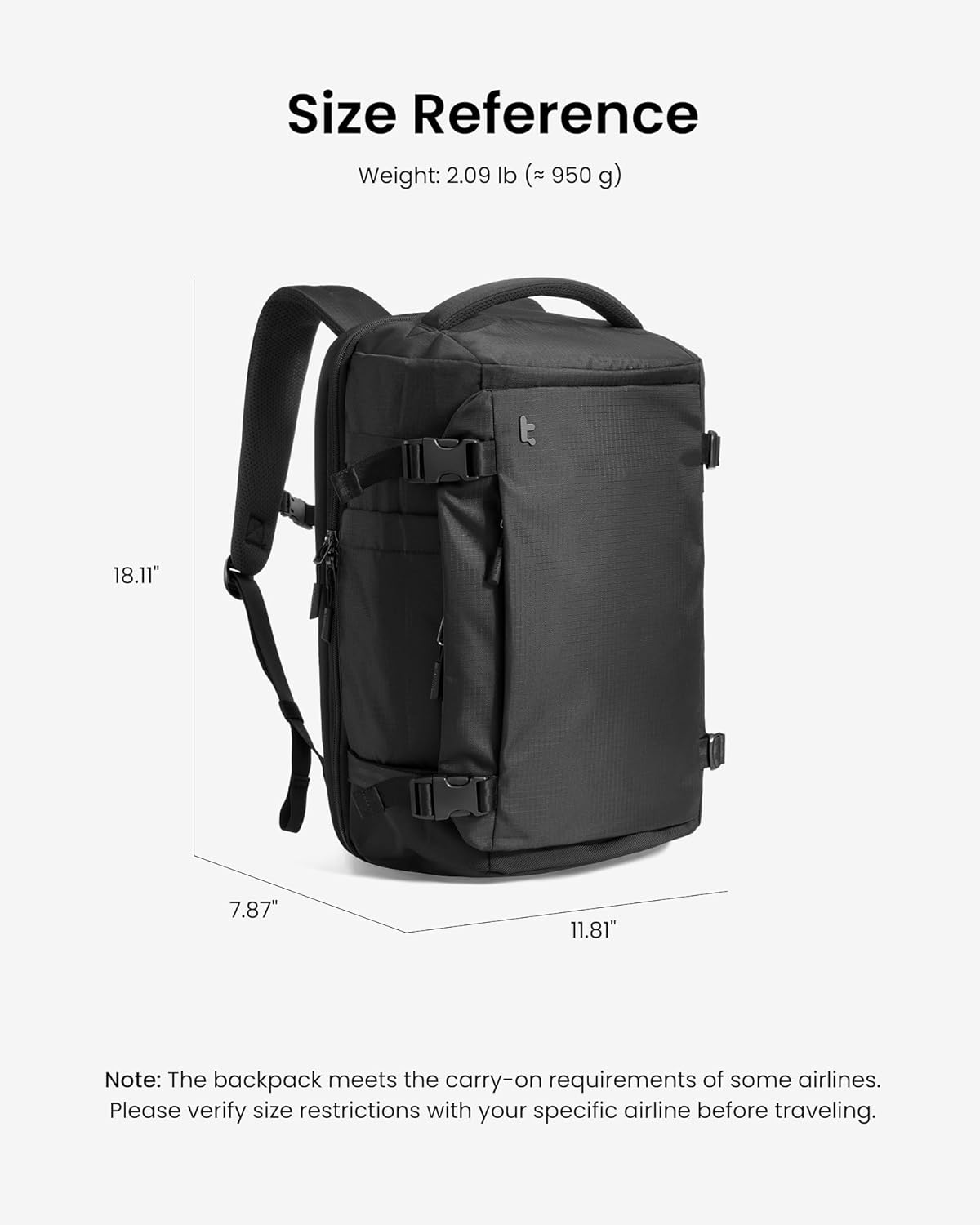 tomtoc Travel Backpack 28L, TSA Friendly Flight Approved Carry-on Luggage, Personal Item Travel Bag, Water-resistant Lightweight Business Rucksack, Durable Bag Fits 16 Inch Laptop - Image 11