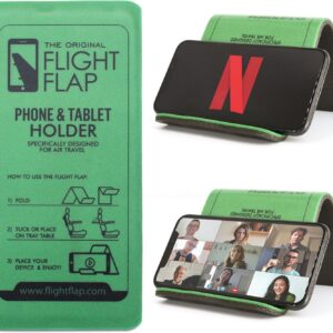 Flight Flap Airplane Phone Holder, Flexible Cell Phone Holder, Folding Cellphone Stand for Desk, Bed, Office, Treadmill – Airplane Gadgets for Long Travel Accessories – Plane Essentials (Green)