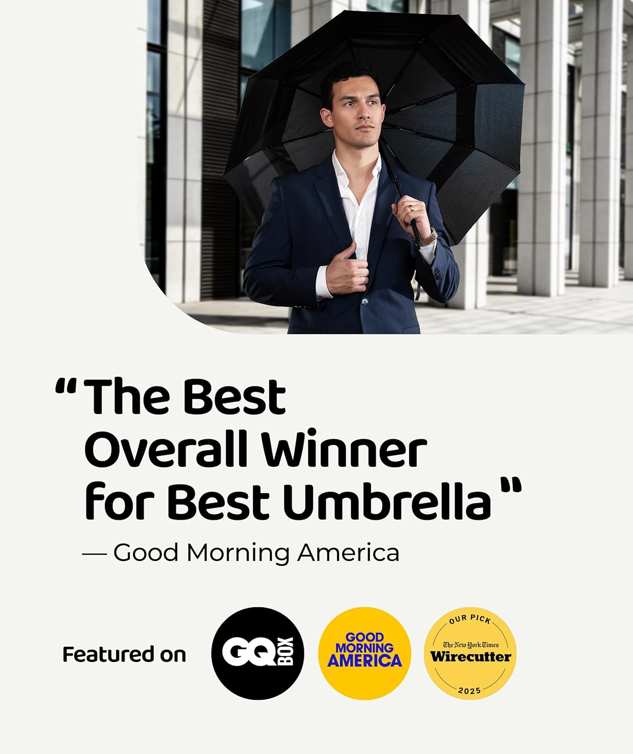 Repel Windproof Travel Umbrella - Compact & Withstands Winds up to 100MPH , Strongest Premium Auto Folding Umbrella for Rain and Sun - Durable, Light & Portable for Women & Men , Fits Backpack & Cars - Image 8