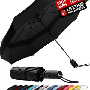 Repel Windproof Travel Umbrella – Compact & Withstands Winds up to 100MPH , Strongest Premium Auto Folding Umbrella for Rain and Sun – Durable, Light & Portable for Women & Men , Fits Backpack & Cars