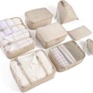 LANSKLBD 8 Set Packing Cubes for Suitcases Travel Luggage Packing Organizers,Travel Accessories Essentials Luggage Organizer with Shoe/Tioletry/Laundry Bag