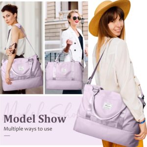 Weekender Bags for Women,Personal Item Travel Bag with Shoes Compartment,Overnight Travel Duffel Bag with Toiletry Bag