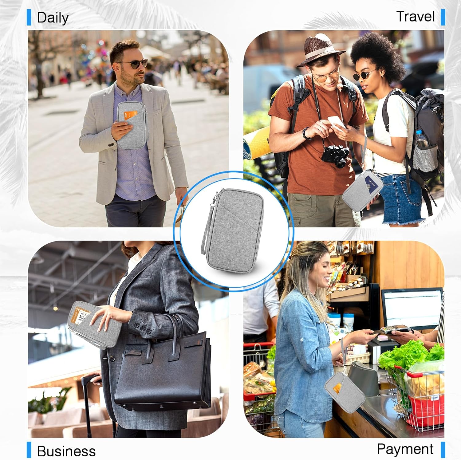 TOPBAG Passport Holder Family, Women Rfid Blocking Passport Wallet, Travel Document Organizer for Premium Wallets, Waterproof Passport Holders Bag for Women & Men Traveling, Credit Cards Case - Image 6