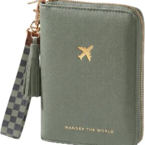 Beautiful Passport Holder for Travel with Wristlet Strap – All-in-One Wallet for Women with Card Slots and Tassel Keychain – Perfect RFID Blocking Case to Keep Your Travel Documents Organized & Safe