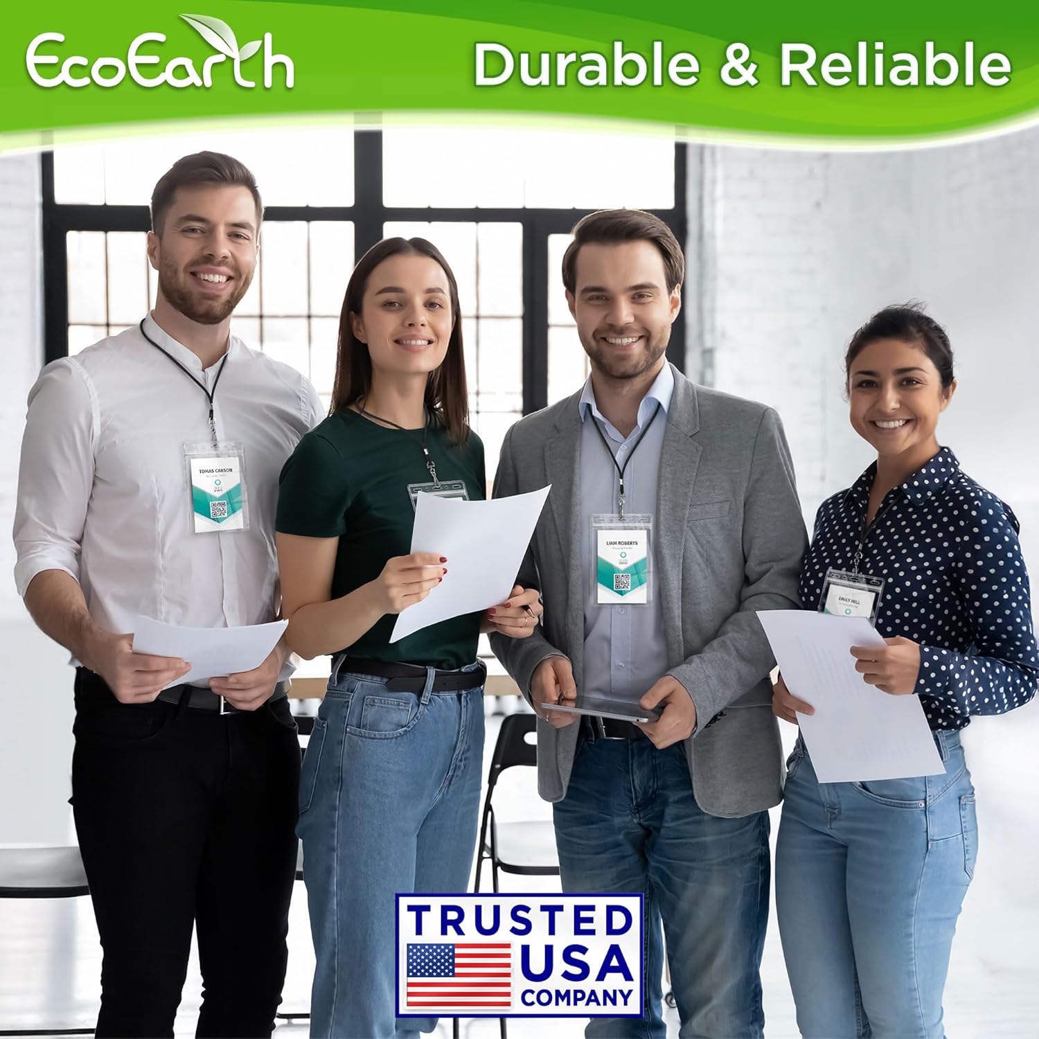 EcoEarth Passport & Identification Card Holders with Soft Edge (Clear, 4x6 Inch, 250 Pack), Extra Large Vertical ID Holder, Zipperless Plastic Name Badge Holders - Image 6