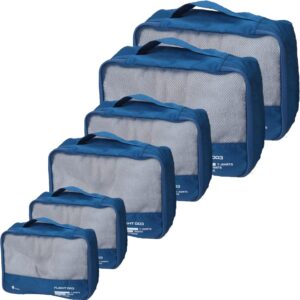 Packing Cubes Set Travel Luggage Organizers Suitcase Lightweight Accessories Navy Blue