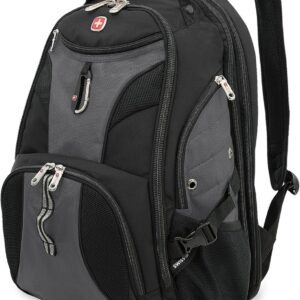 SWISSGEAR 1900 ScanSmart TSA Laptop Backpack Fits 17 Inch Laptop with RFID Protection and Tablet Pocket, Grey/Black, 19-Inch