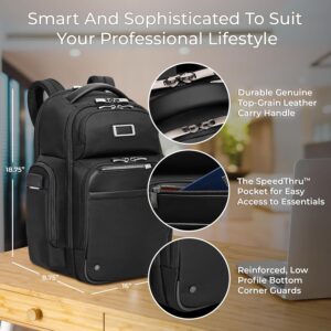 Briggs & Riley Large Cargo Backpack for Women & Men – Laptop Backpack, For Work & Travel, Spacious & Durable, Padded Straps, Fits up to 17″ Laptop – @work Collection, Black