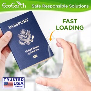 EcoEarth Passport & Identification Card Holders with Soft Edge (Clear, 4×6 Inch, 250 Pack), Extra Large Vertical ID Holder, Zipperless Plastic Name Badge Holders