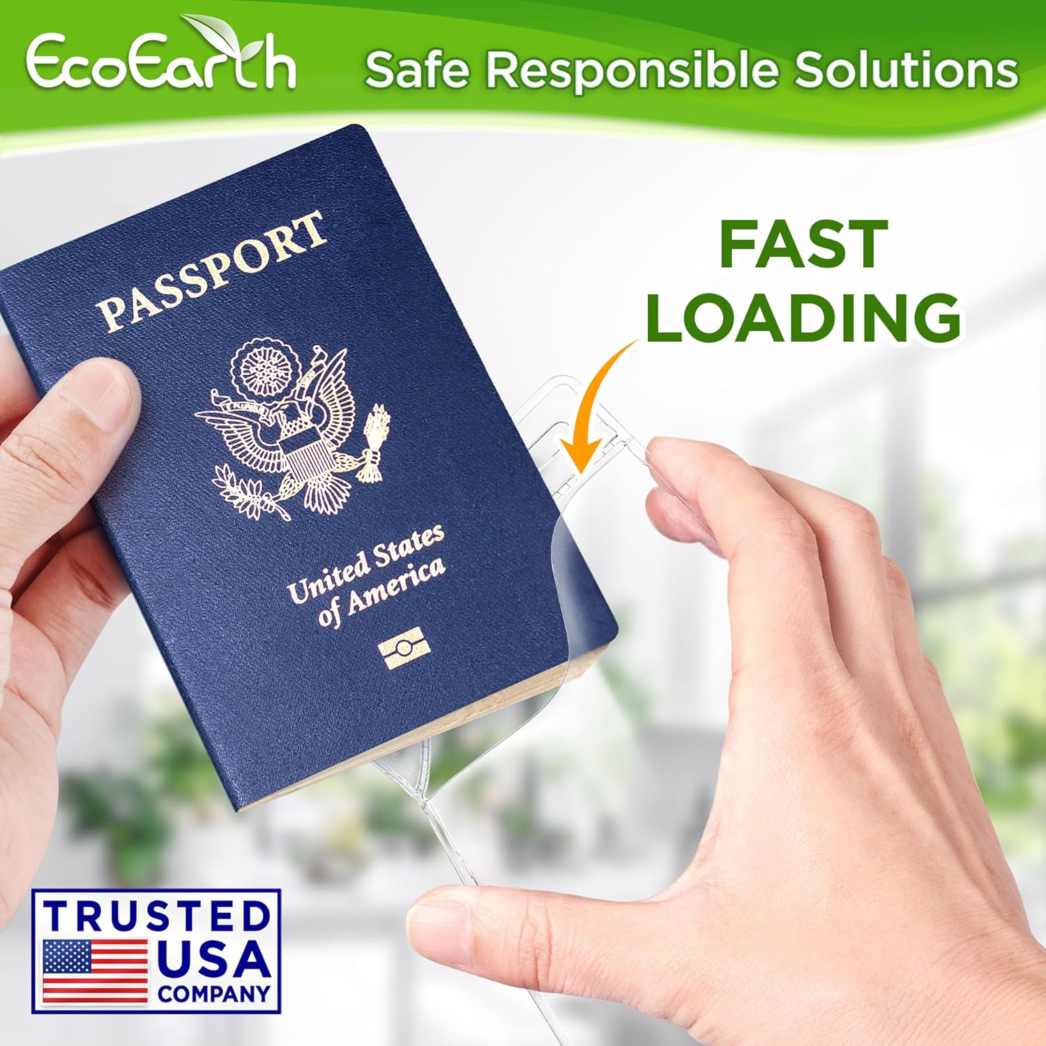 EcoEarth Passport & Identification Card Holders with Soft Edge (Clear, 4x6 Inch, 250 Pack), Extra Large Vertical ID Holder, Zipperless Plastic Name Badge Holders - Image 2