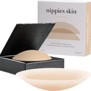 Nippies Nipple Covers for Women – Reusable Sticky Silicone Pasties with Travel Case – Original Circle or Lift Style Available