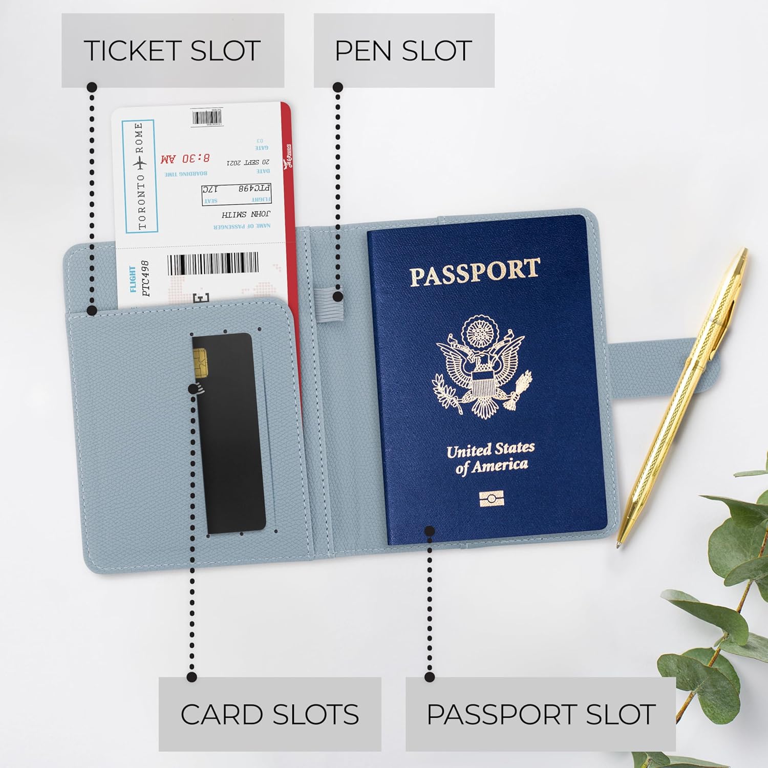 Beautiful Passport Holder for Travel – Cute Cover with Pen Holder to Keep Your Travel Documents Organized & Safe – Quality Passport Wallet for Women & Men and Great for Gifting - Image 5